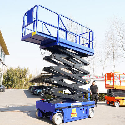 Mua 12m 14m Hydraulic Electric Scissor Lift Platform cho công việc trên không sản xuất trực tuyến