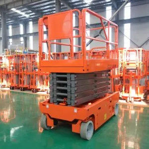 Động cơ pin tự động kéo nâng di động màu cam cho nơi làm việc cao