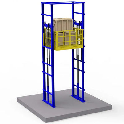 2000kg-6000kg Thang hàng kho thẳng đứng Thang thủy lực Bốn cột Thang hàng hóa
