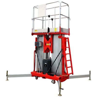 Nền tảng làm việc trên không hai cột nhôm 8m Thang cột thẳng đứng điện