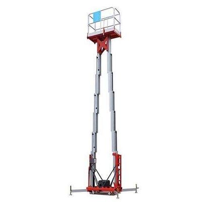 14m 200kg Nền tảng làm việc trên không Đồng hợp kim nhôm Thang hai cột