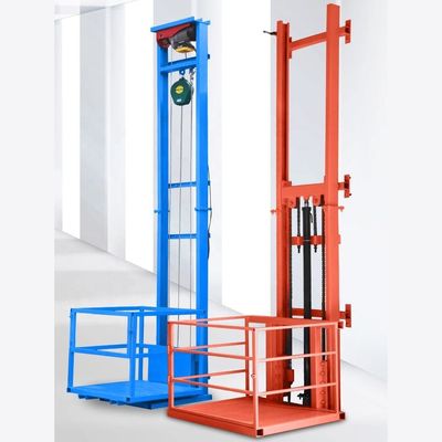 Thang máy chở hàng nhỏ 1000kg màu cam Thang máy chở hàng treo tường cho kho