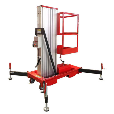 8m 10m 12m Single Mast Aluminium Alloy Hydraulic Lift cho nền tảng làm việc trên không