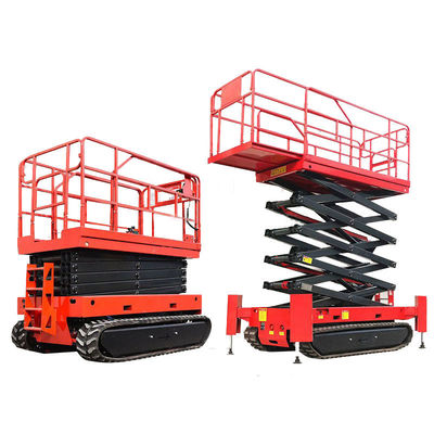 6 - 10m Hydraulic Crawler Wheel Scissor Lift 450kg Di động nâng nền tảng làm việc
