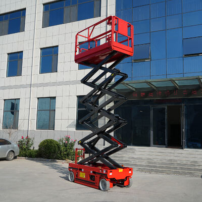Nền nâng làm việc trên không Xe nâng cắt kéo tự hành chạy điện