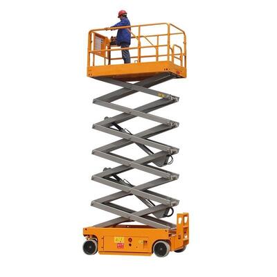 Sàn làm việc trên không bằng điện 10m 320kg Thang nâng cắt thủy lực