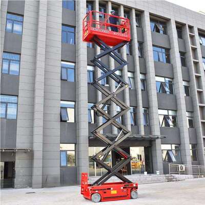 Thang máy cắt kéo thủy lực chạy điện Di động 4 - 16m Chiều cao tải trọng 350kg