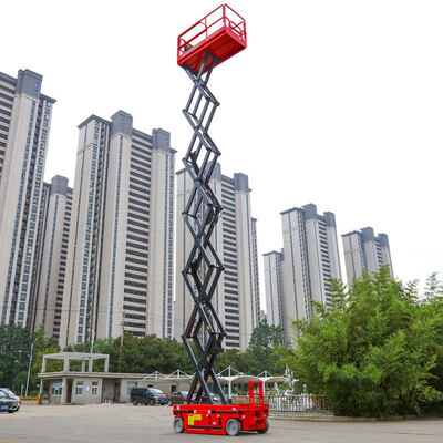 Bệ nâng cắt kéo điện tự hành16m 230kg cho công việc trên không