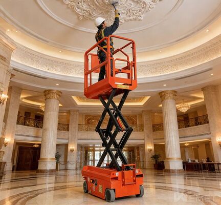 Nền tảng nâng cắt kéo mini nhẹ 4m 6m Máy nâng điện tự hành nhỏ