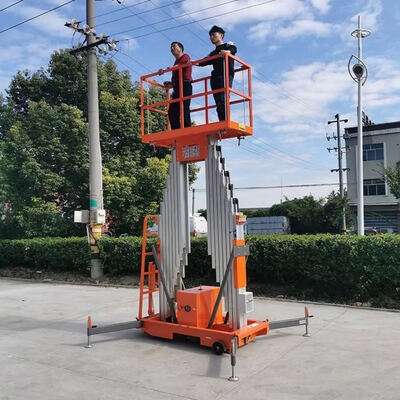 Thang máy hợp kim nhôm có thể gập lại bằng thủy lực nâng cột đôi dọc