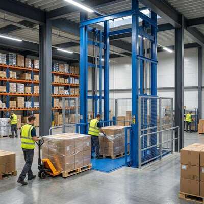 Thang máy chở hàng bằng điện dọc Nền tảng thang máy hàng hóa thủy lực
